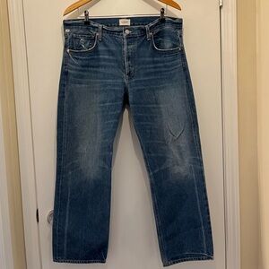 Citizens Of Humanity Mid-rise Loose Dark Blue Straight Leg Jeans